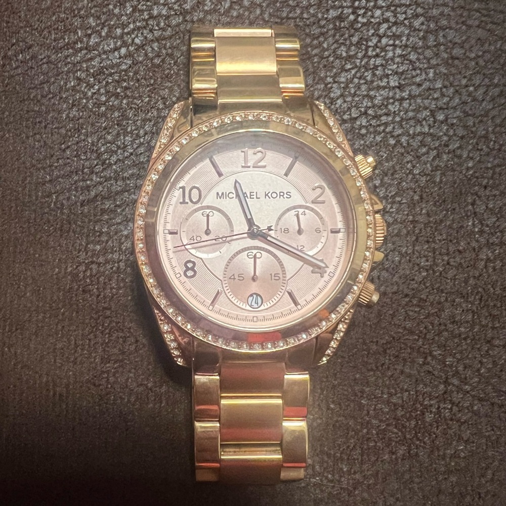 Michael Kors Gold Watch with Crystal Accents